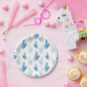 ブルーボンネットパターン ペーパープレート (パーティー)