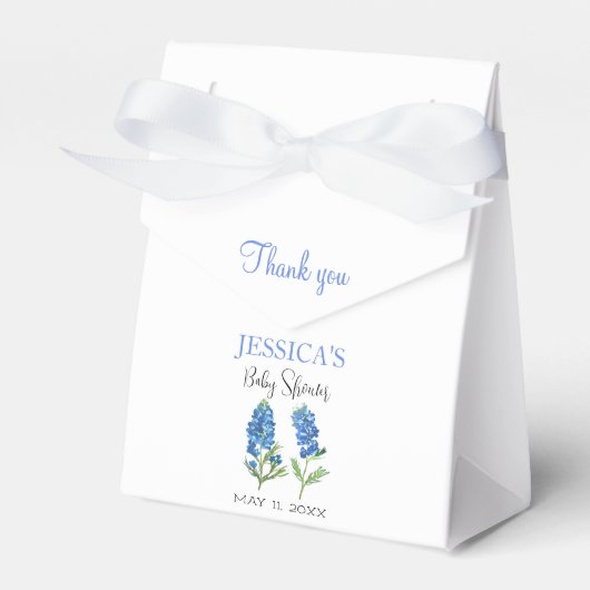 ブルーボンネットフラワーズテキサス州ベビーシャワーガール フェイバーボックス (正面サイド)