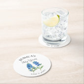 ブルーボンネットフラワーズテキサス州ベビーシャワーガール ラウンドペーパーコースター (インサイチュ)
