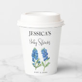 ブルーボンネットフラワーズテキサス州ベビーシャワーガール 紙コップ (正面)