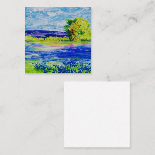 ブルーボンネットフラワーフィールド スクエア名刺 (正面/裏面)