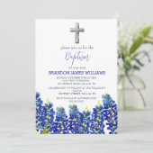 ブルーボンネットフローラダスティブルークロスバプテスマ 招待状 (スタンド正面)