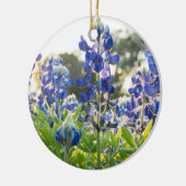 ブルーボンネットブルーフラワーズテキサス州テサンルピネ セラミックオーナメント (左)