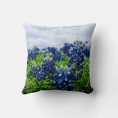 ブルーボンネットブルーフラワーズテキサス州テシャンフローラ クッション (裏面)
