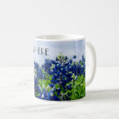 ブルーボンネットブルーフラワーズテキサス州テシャンフローラ コーヒーマグカップ (正面右)