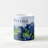 ブルーボンネットブルーフラワーズテキサス州テシャンフローラ コーヒーマグカップ (中央)