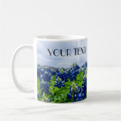 ブルーボンネットブルーフラワーズテキサス州テシャンフローラ コーヒーマグカップ (左)