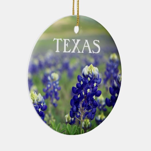 ブルーボンネットブルーフラワーズテキサス州テシャンフローラ セラミックオーナメント (右)