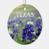 ブルーボンネットブルーフラワーズテキサス州テシャンフローラ セラミックオーナメント (左)