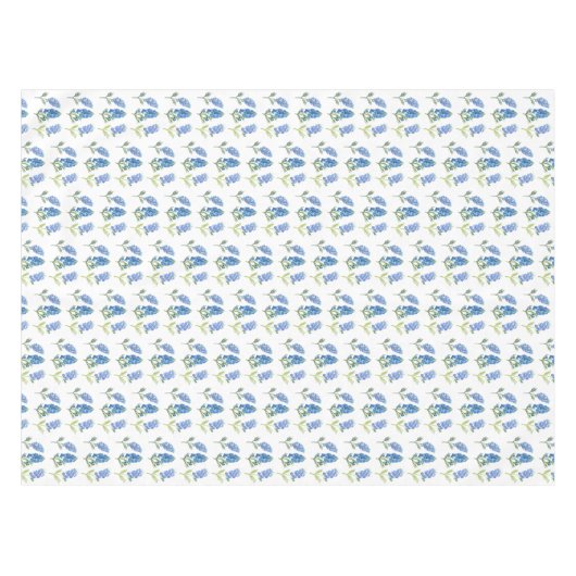 ブルーボンネットブルーフラワーズテキサス州テシャンフローラ テーブルクロス (正面(横))