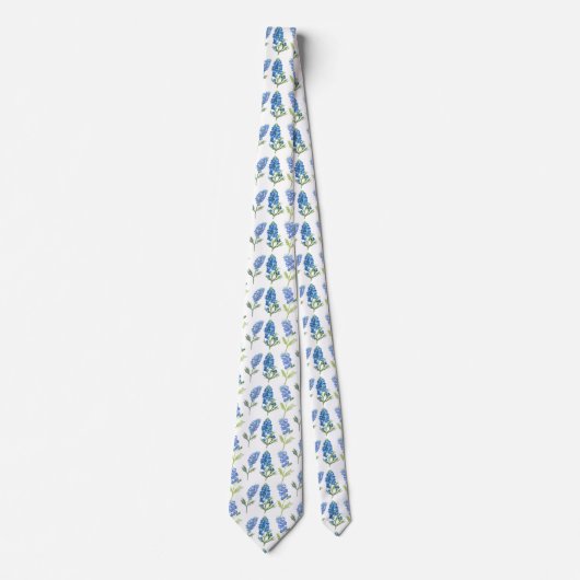 ブルーボンネットブルーフラワーズテキサス州テシャンフローラ ネクタイ (正面)