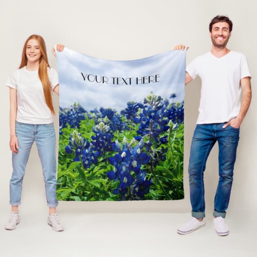 ブルーボンネットブルーフラワーズテキサス州テシャンフローラ フリースブランケット (インサイチュ)