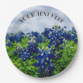 ブルーボンネットブルーフラワーズテキサス州テシャンフローラ ペーパープレート (正面)
