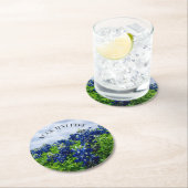 ブルーボンネットブルーフラワーズテキサス州テシャンフローラ ラウンドペーパーコースター (インサイチュ)