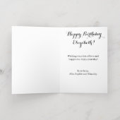 ブルーボンネットブルーフラワーズテキサス州フローラ誕生日 箔グリーティングカード (内側レイダウン)