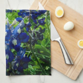 ブルーボンネットブルーフローラテキサス州テシャンエレガント キッチンタオル (四つ折り)