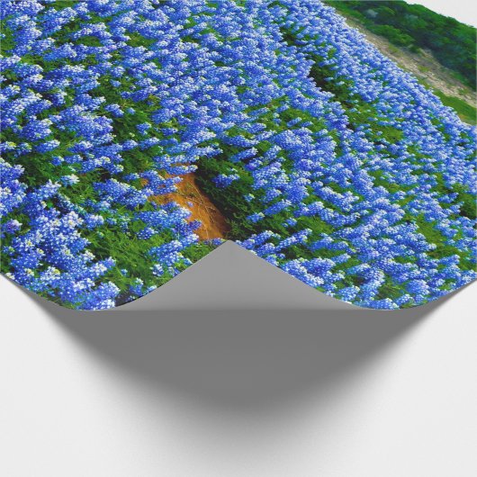 ブルーボンネットブルーフローラテキサス州テシャンエレガント ラッピングペーパー (角)