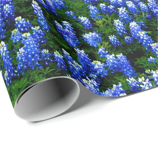 ブルーボンネットブルーフローラテキサス州テシャンエレガント ラッピングペーパー (ロールコーナー)