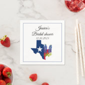 ブルーボンネットブルーフローラ水彩ブライダルシャワー スタンダードカクテルナプキン (インサイチュ)