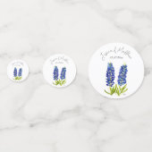 ブルーボンネットブルーフローラ水彩結婚式 コンフェッティ (裏面)