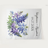 ブルーボンネットブルーフローラ結婚テキサス州の写真ブース タペストリー (正面(横))