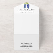 ブルーボンネットブルーワイルドフラワーフローラルパン結婚ズ オールインワン招待状 (外側)