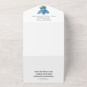 ブルーボンネットブルーワイルドフラワーフローラルパン オールインワン招待状 (外側)