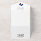 ブルーボンネットブルーワイルドフラワーフローラ結婚テキサス州 オールインワン招待状 (外側)