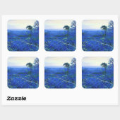 ブルーボンネットランドスケープ、カクティー&マウンテンローレル スクエアシール (シート)