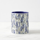 ブルーボンネットワイルドフラワーパターン、テキサス州州花 マグカップ (中央)