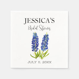 ブルーボンネットワイルドフラワーブルーフラワーズブライダルシャワー スタンダードカクテルナプキン