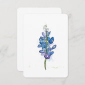 ブルーボンネットワイルドフラワー任意の大事な行事フラットカード サンキューカード (正面/裏面)