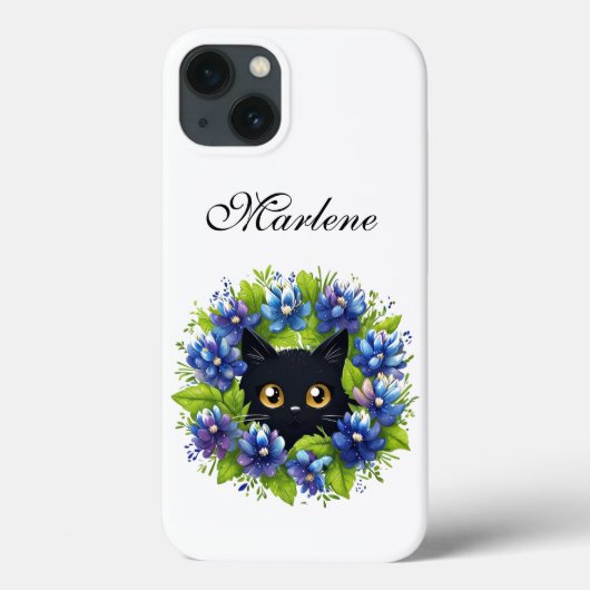 ブルーボンネット可愛い猫テキサス州花柄 Case-Mate iPhoneケース (裏面)
