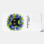 ブルーボンネット可愛い猫テキサス州花柄 Case-Mate iPhoneケース (裏面 (横))