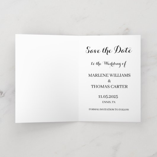 ブルーボンネット ブルーフラワー テキサス フラワー ウェディング 箔グリーティングカード (内側レイダウン)