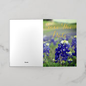 ブルーボンネット ブルーフラワー テキサス フラワー ウェディング 箔グリーティングカード (外側レイダウン)