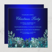 ブルーボーかわいらしブル&ボークリスマスパーティー招待状 招待状 (正面/裏面)