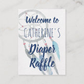 ブルーボーかわいらしホドリームキャッチャー赤ちゃんシャワー エンクロージャーカード (裏面)