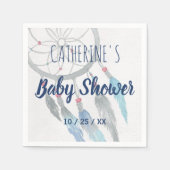 ブルーボーかわいらしホドリームキャッチャー赤ちゃんシャワー スタンダードカクテルナプキン (正面)