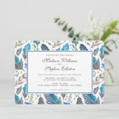 ブルーボーアステカホウォーター色結婚- s 招待状 (スタンド正面)