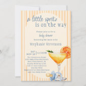 ブルーボーイのベビーシャワー A Little Spritz Is On The Way 招待状 (正面)