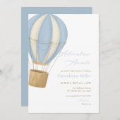 ブルーボーイの冒険が待っている！ベビーシャワーのご招待 招待状 (正面/裏面)