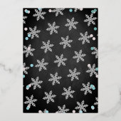 ブルーボーイの冬のクリスマスベビーシャワーありがとう 箔招待状 (裏面)