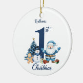 ブルーボーイの初めてのクリスマス セラミックオーナメント (左)