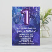 ブルーボーイの1歳の誕生日 招待状 (スタンド正面)