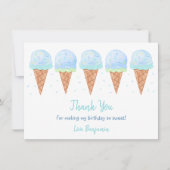 ブルーボーイアイスクリームスプリンクル誕生日 サンキューカード (正面)