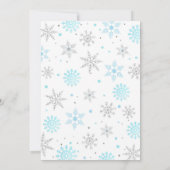 ブルーボーイウィンターオネダーランドスノーフレーク1st誕生日 招待状 (裏面)