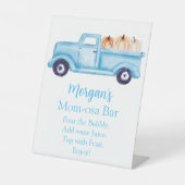 ブルーボーイカボチャ赤ちゃんシャワー母さバー 台座サイン (正面)