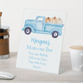 ブルーボーイカボチャ赤ちゃんシャワー母さバー 台座サイン (インサイチュ)