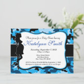 ブルーボーイカモフラージュベビーシャワー招待状 招待状 (スタンド正面)